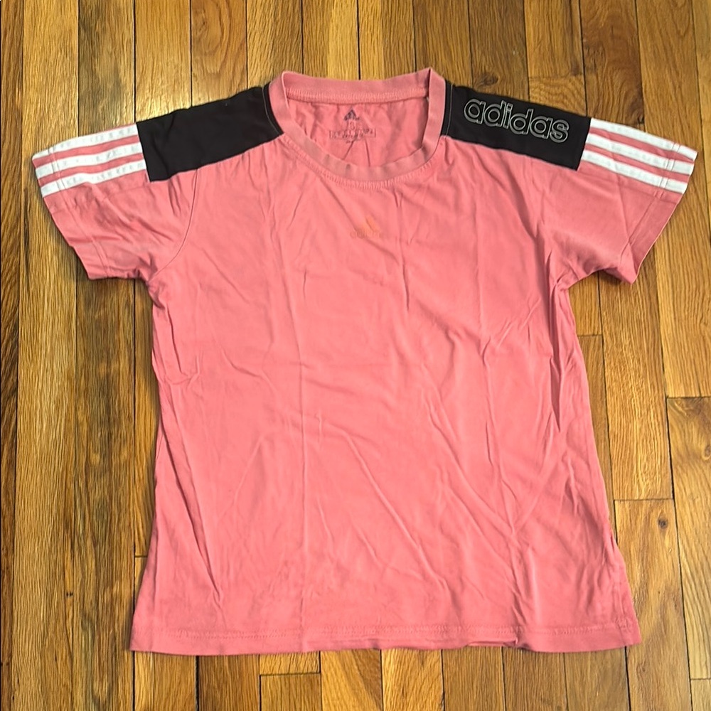 Adidas Pink T-Shirt with Black Accents (1)